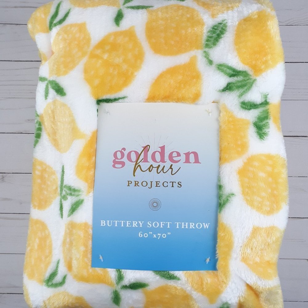 Velvet Plush Throw Blanket Buttery Soft Lemons 50x70